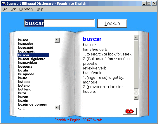 Click to view Buensoft Bilingual Talking Dictionary 1.5 screenshot
