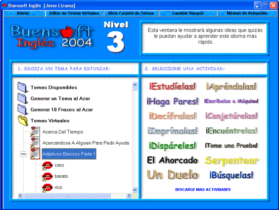 Click to view Buensoft Ingles 2008 screenshot