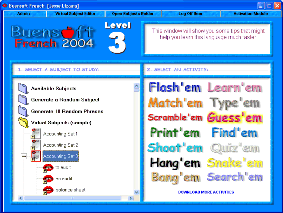Click to view Buensoft French 2004 screenshot